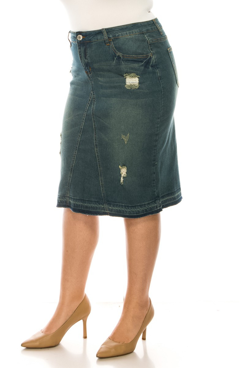 Denim Skirt Plus Size