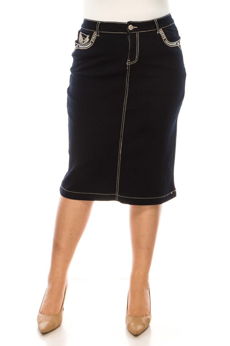 Denim Skirt Plus Size