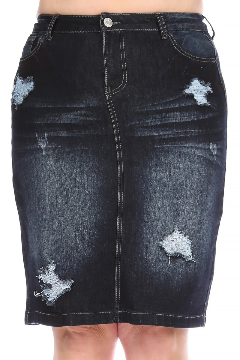 Denim Skirt Plus Size
