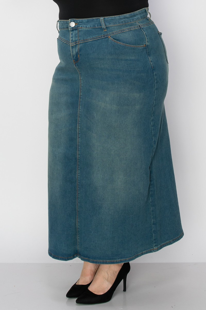 Denim Long Skirt Plus Size