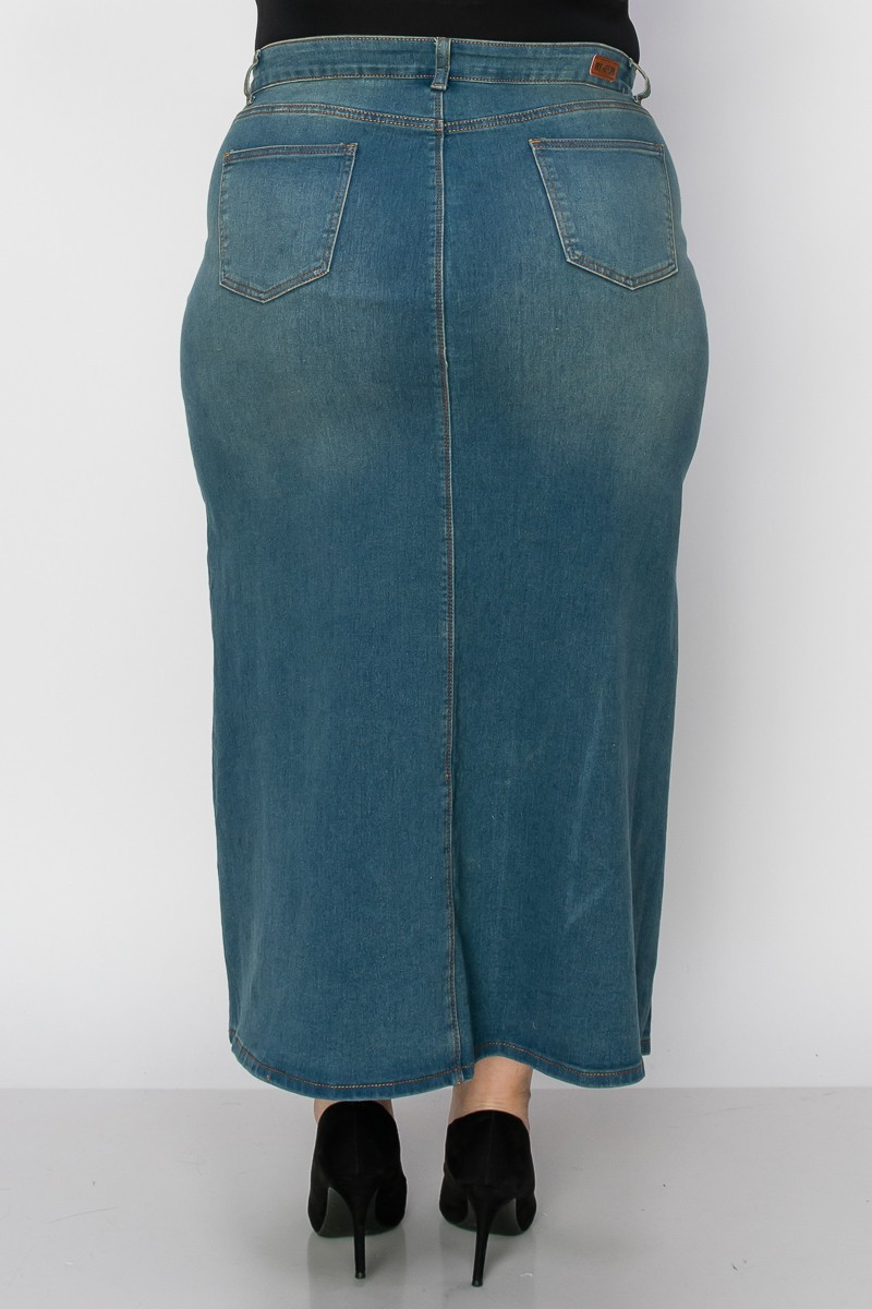 Denim Long Skirt Plus Size