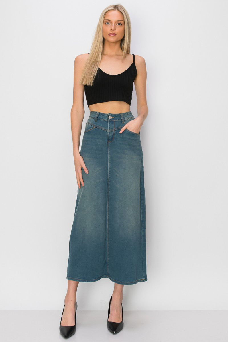 Denim Long Skirt