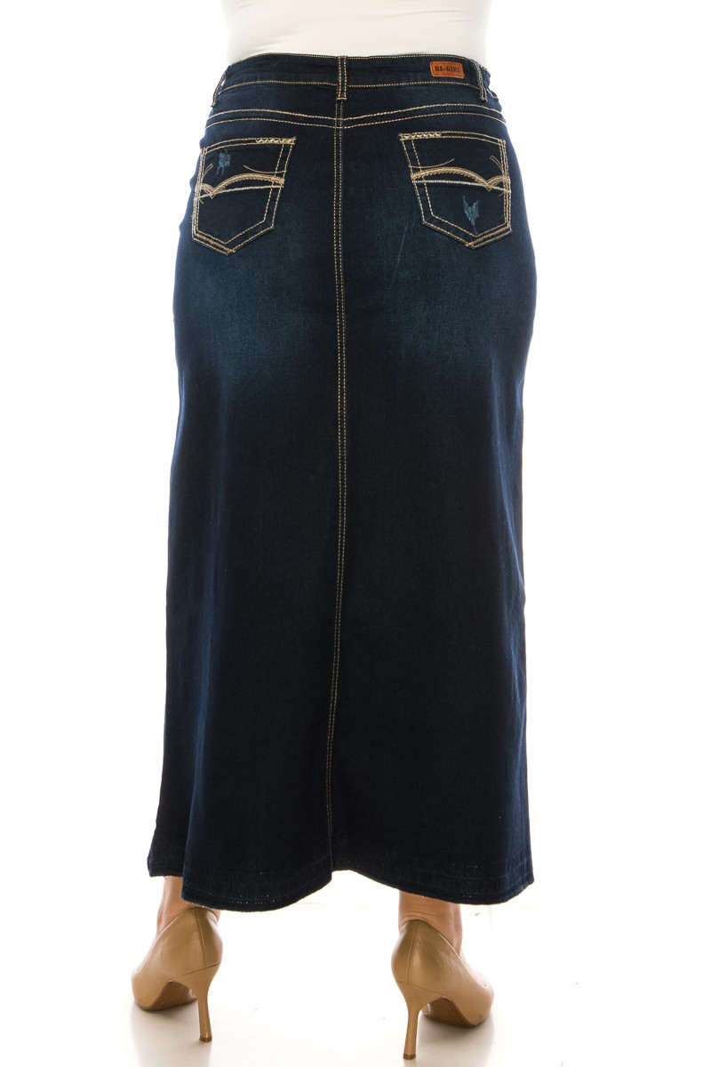 Denim Long Skirt Plus Size