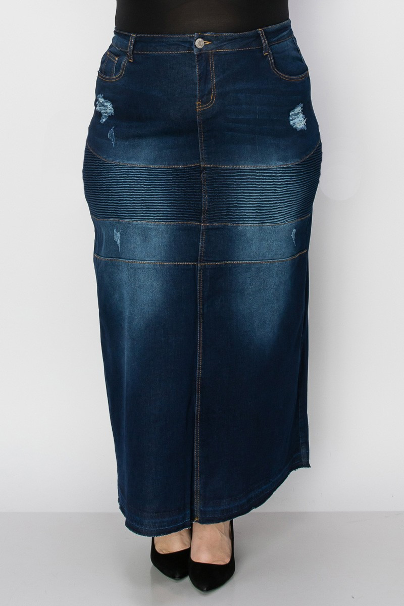 Denim Long Skirt Plus Size