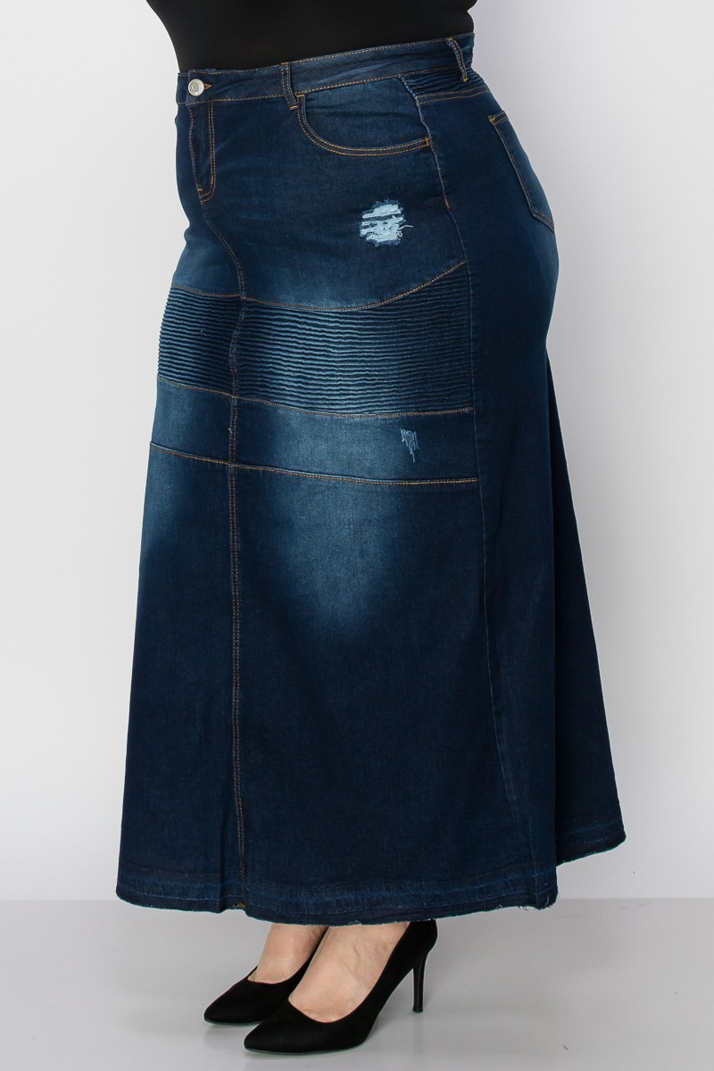 Denim Long Skirt Plus Size
