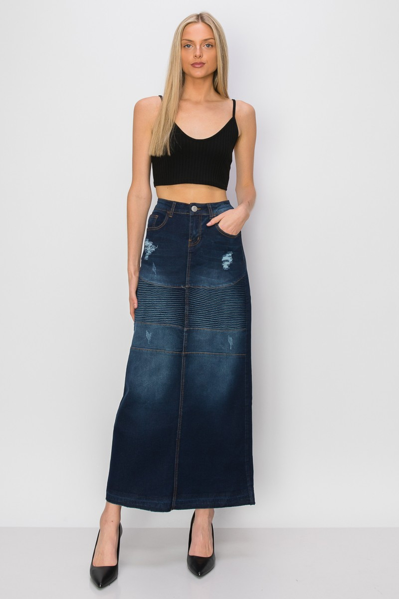 Denim Long Skirt