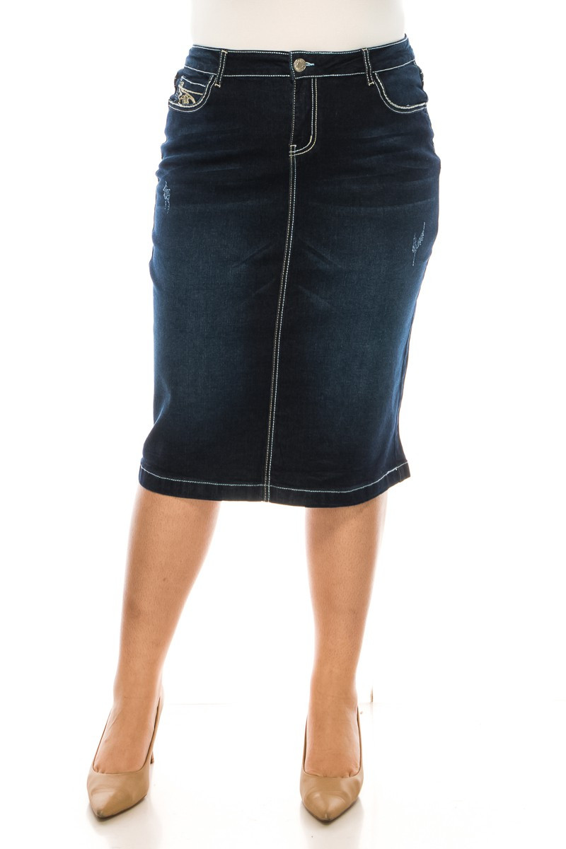 Denim Skirt Plus Size