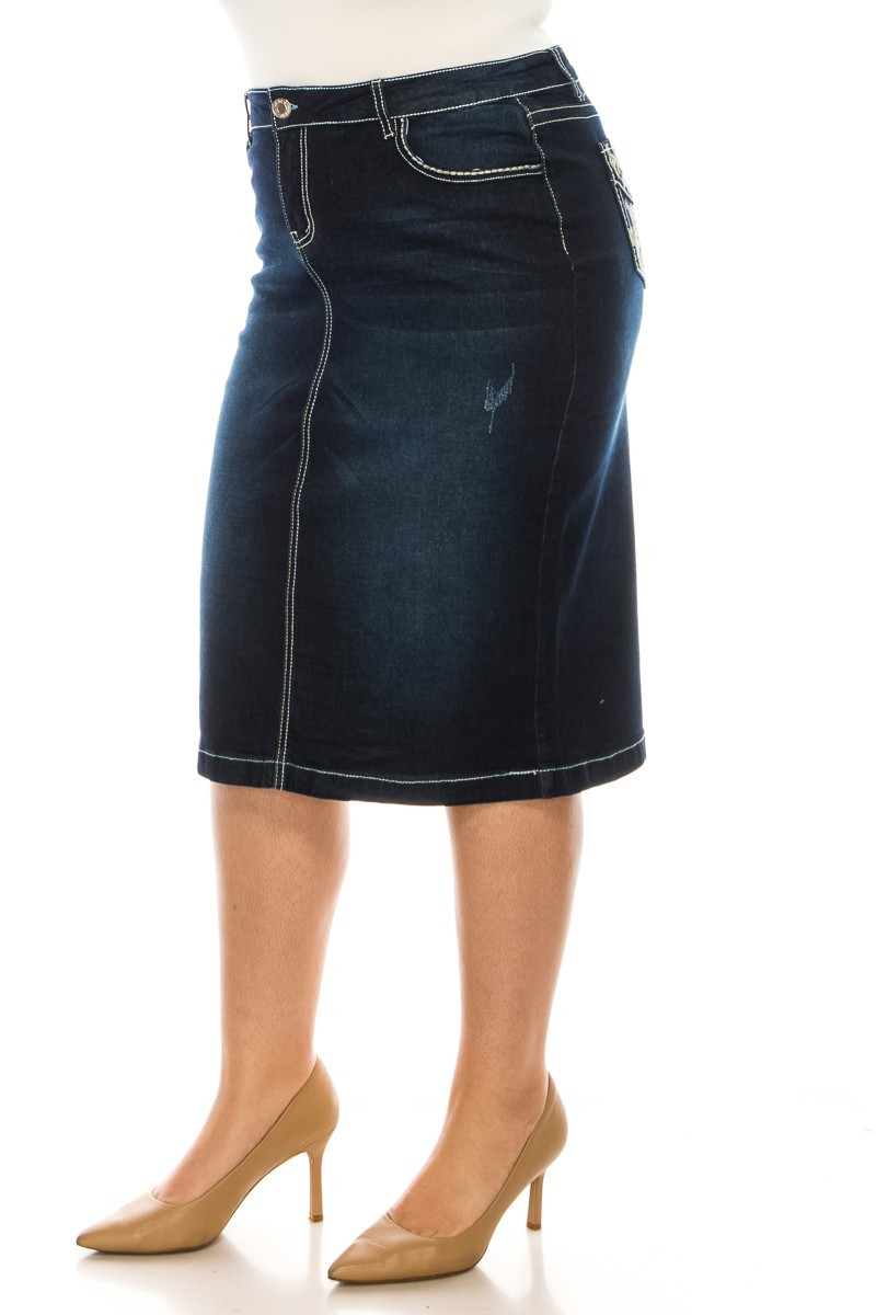 Denim Skirt Plus Size