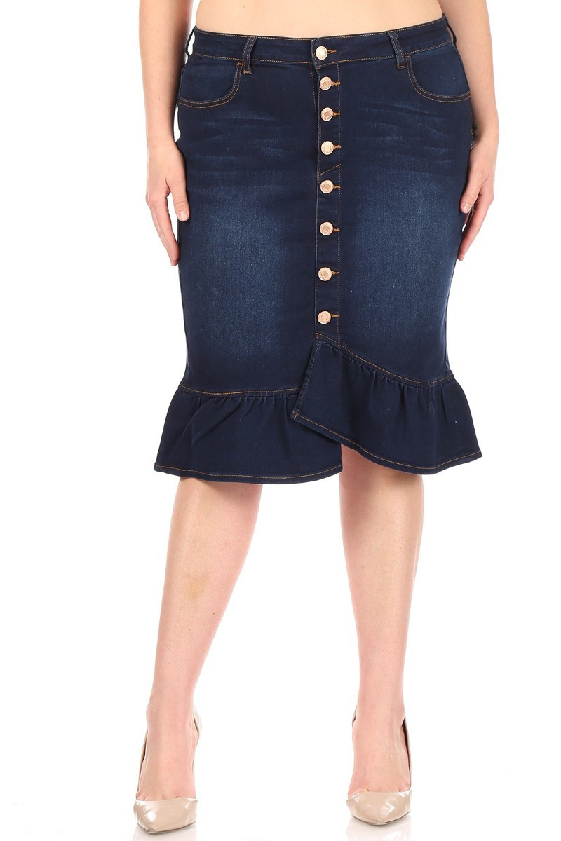 Denim Skirt Plus Size
