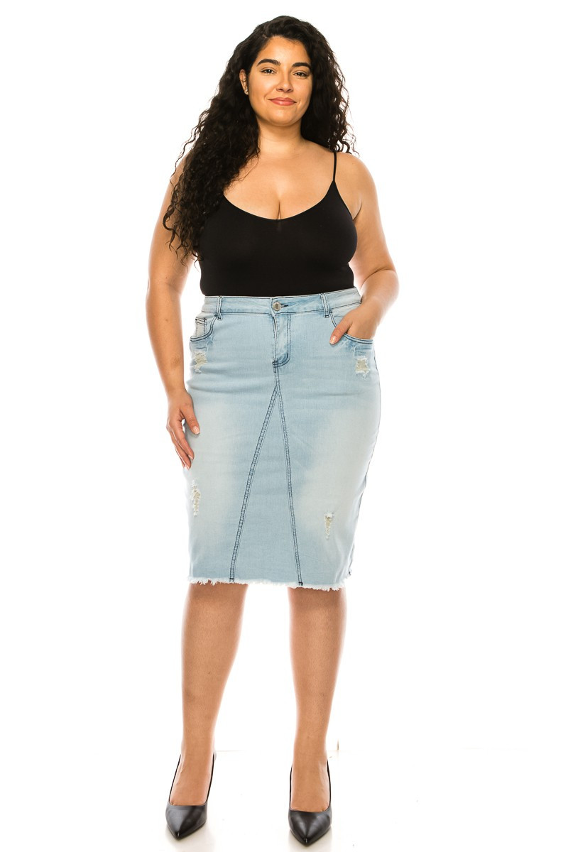 Denim Skirt Plus Size