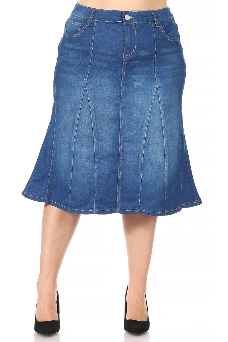 Denim Skirt Plus Size