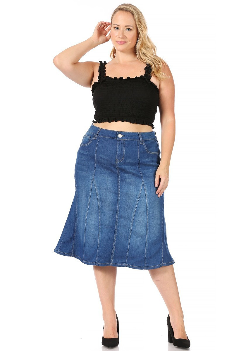Denim Skirt Plus Size