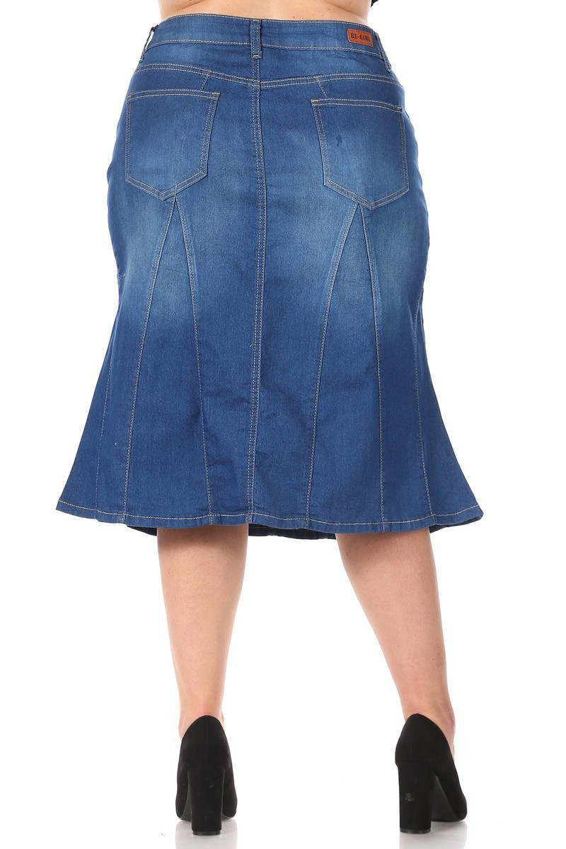 Denim Skirt Plus Size