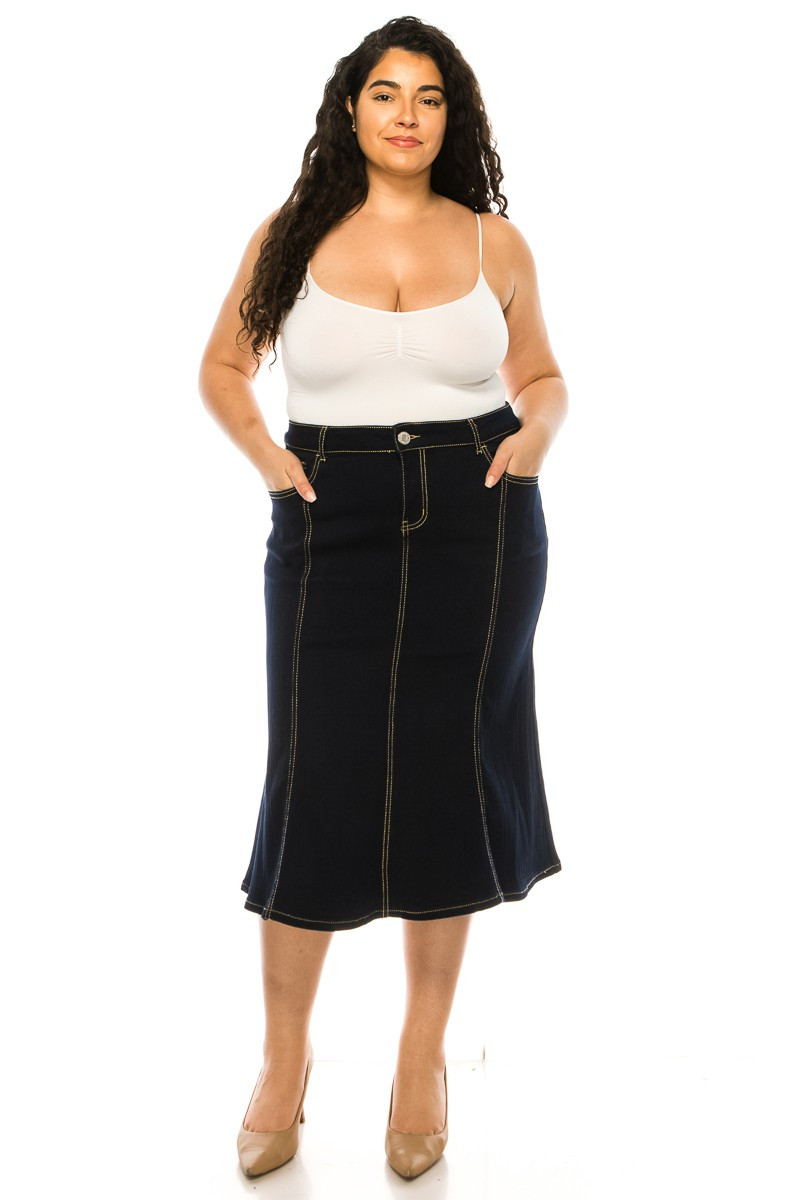 Denim Skirt Plus Size