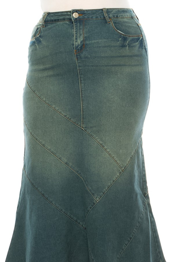 Denim Long Skirt Plus Size