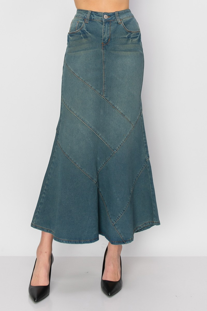 Denim Long Skirt
