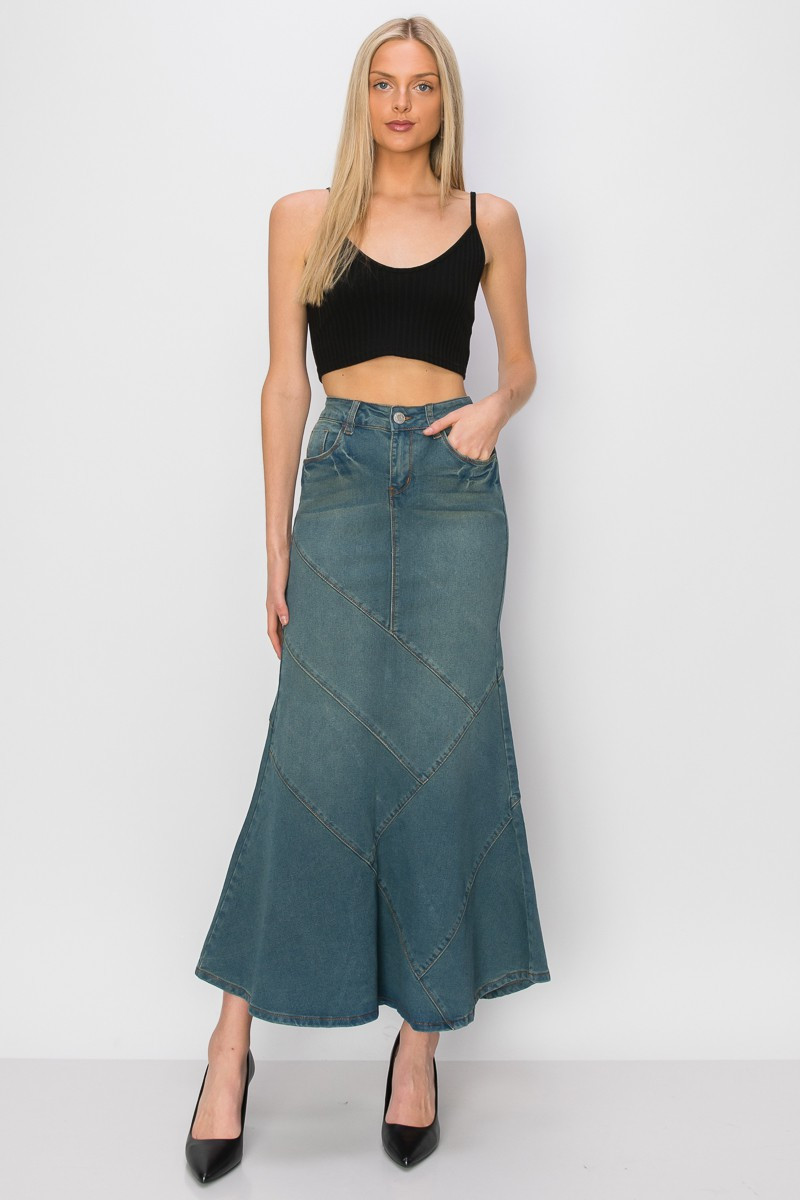 Denim Long Skirt