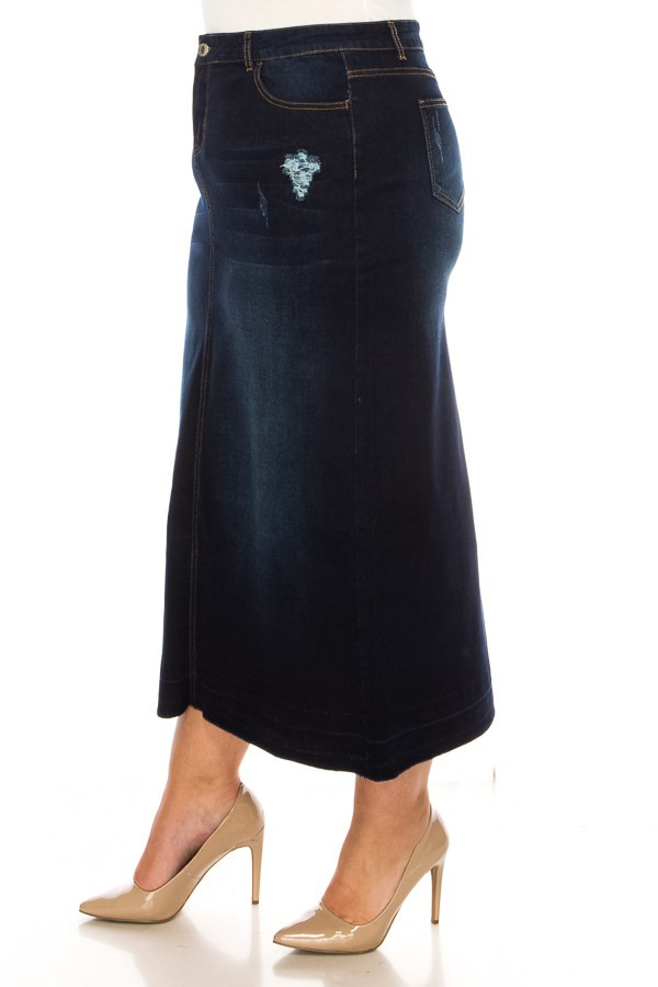 Denim Long Skirt Plus Size