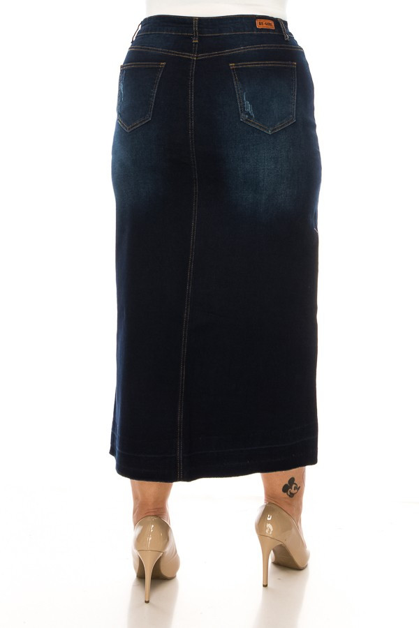 Denim Long Skirt Plus Size