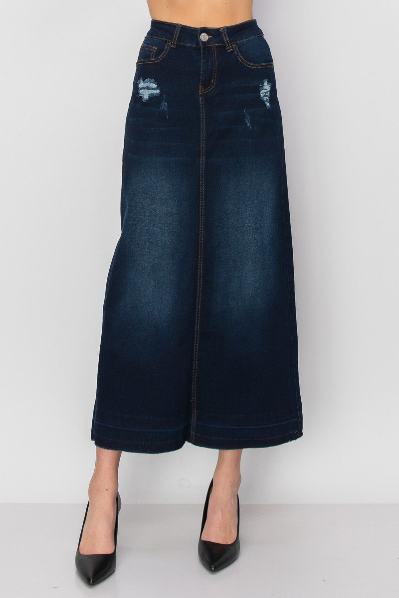 Denim Long Skirt