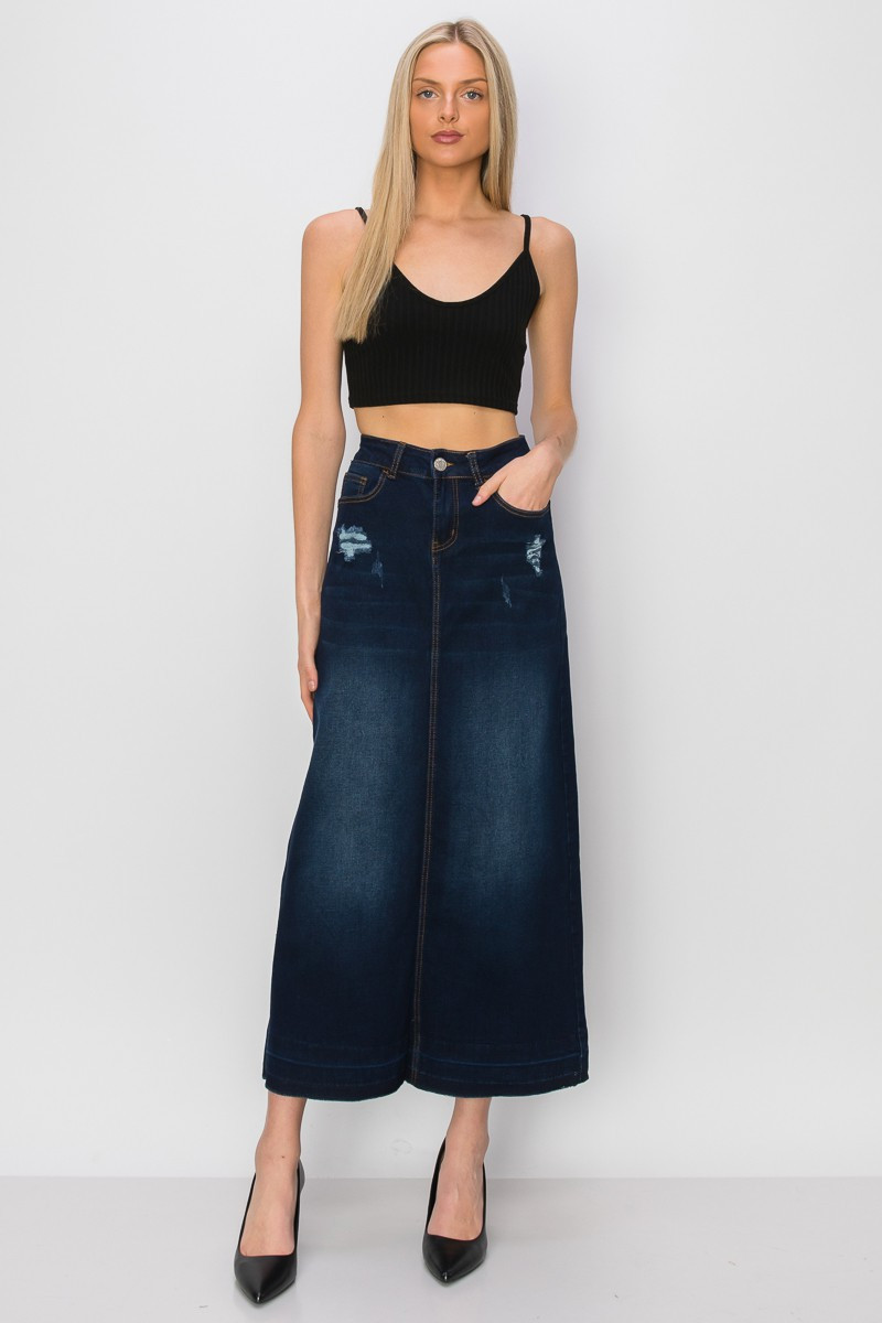 Denim Long Skirt