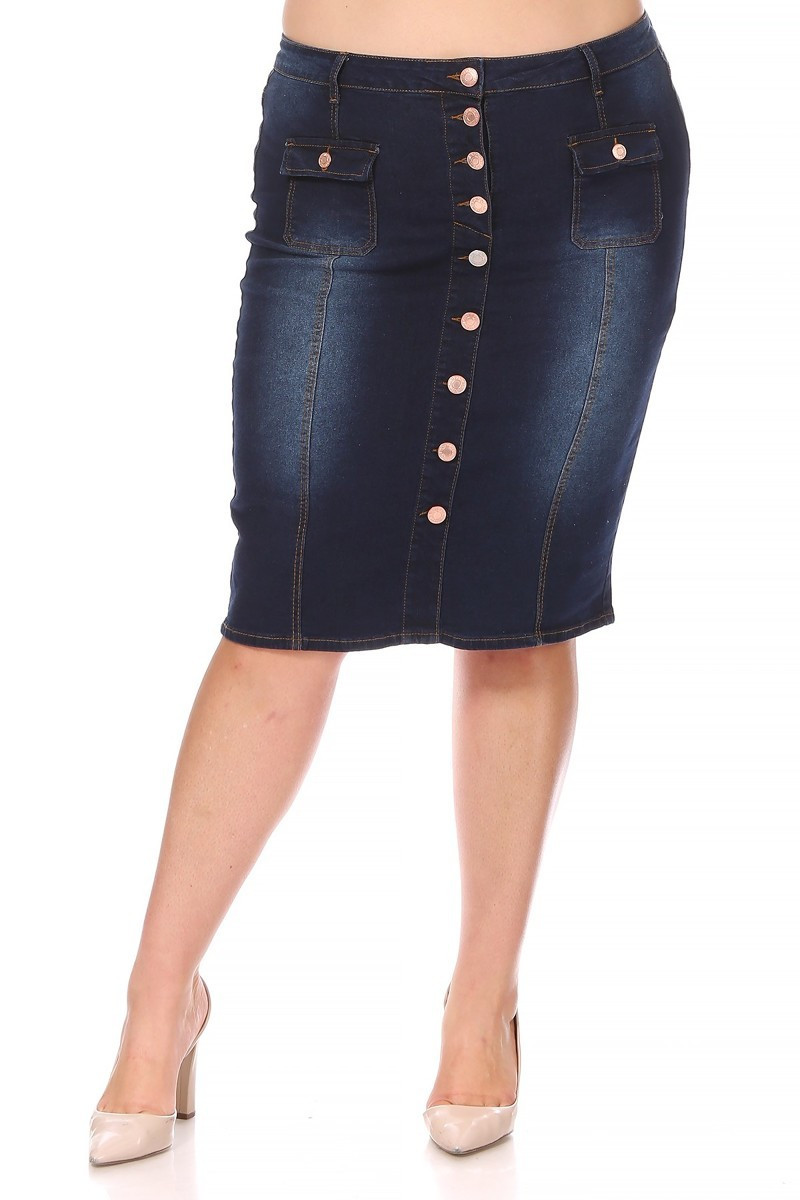 Denim Skirt Plus Size