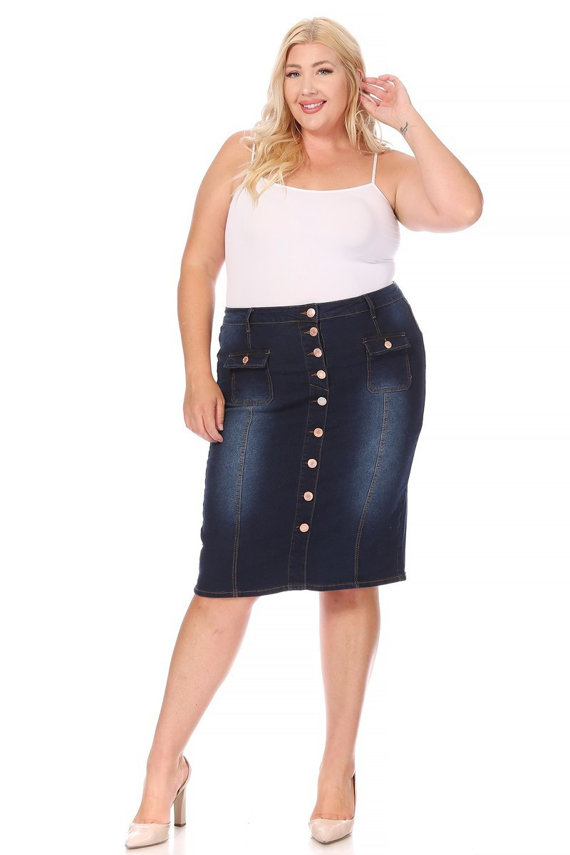 Denim Skirt Plus Size
