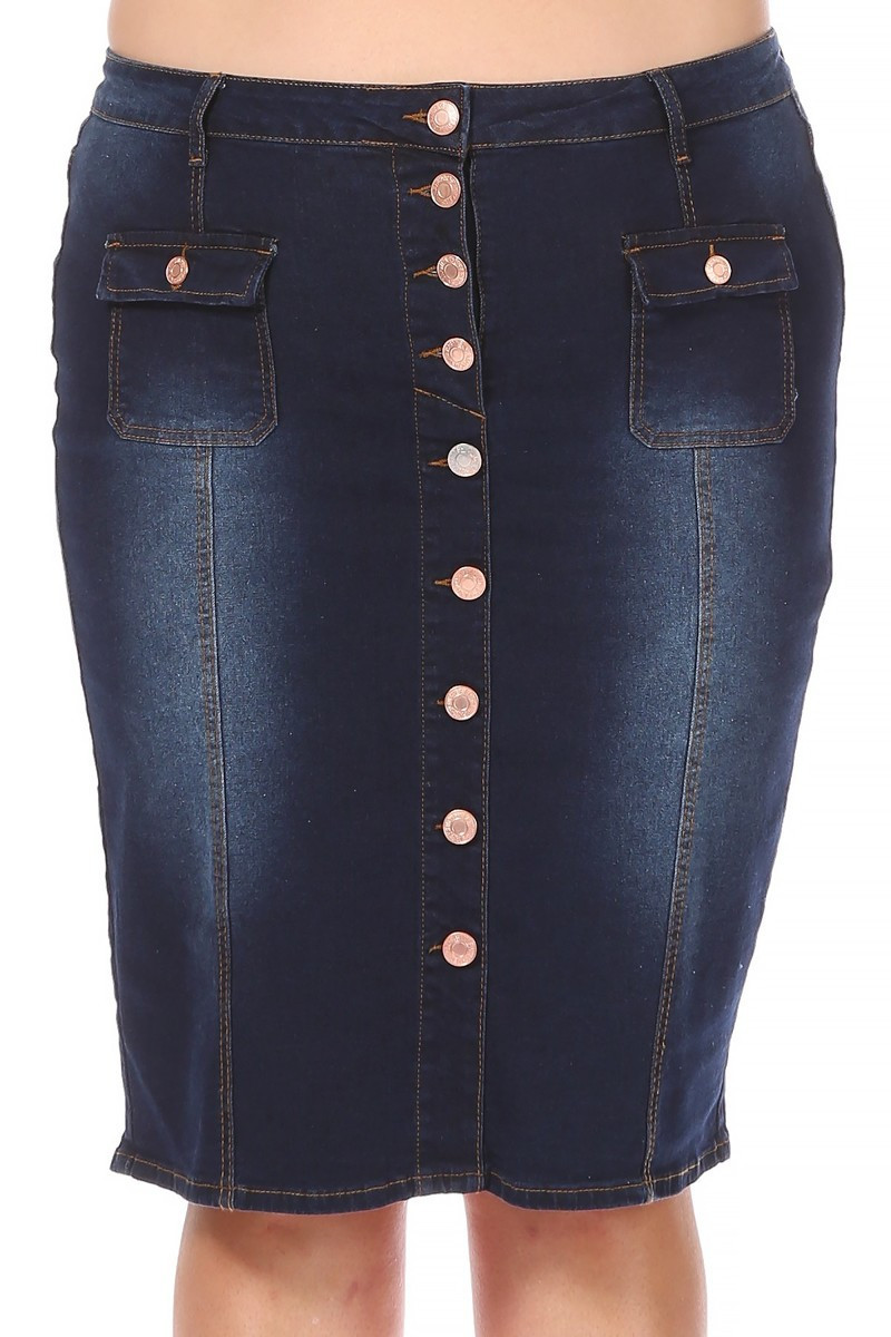 Denim Skirt Plus Size