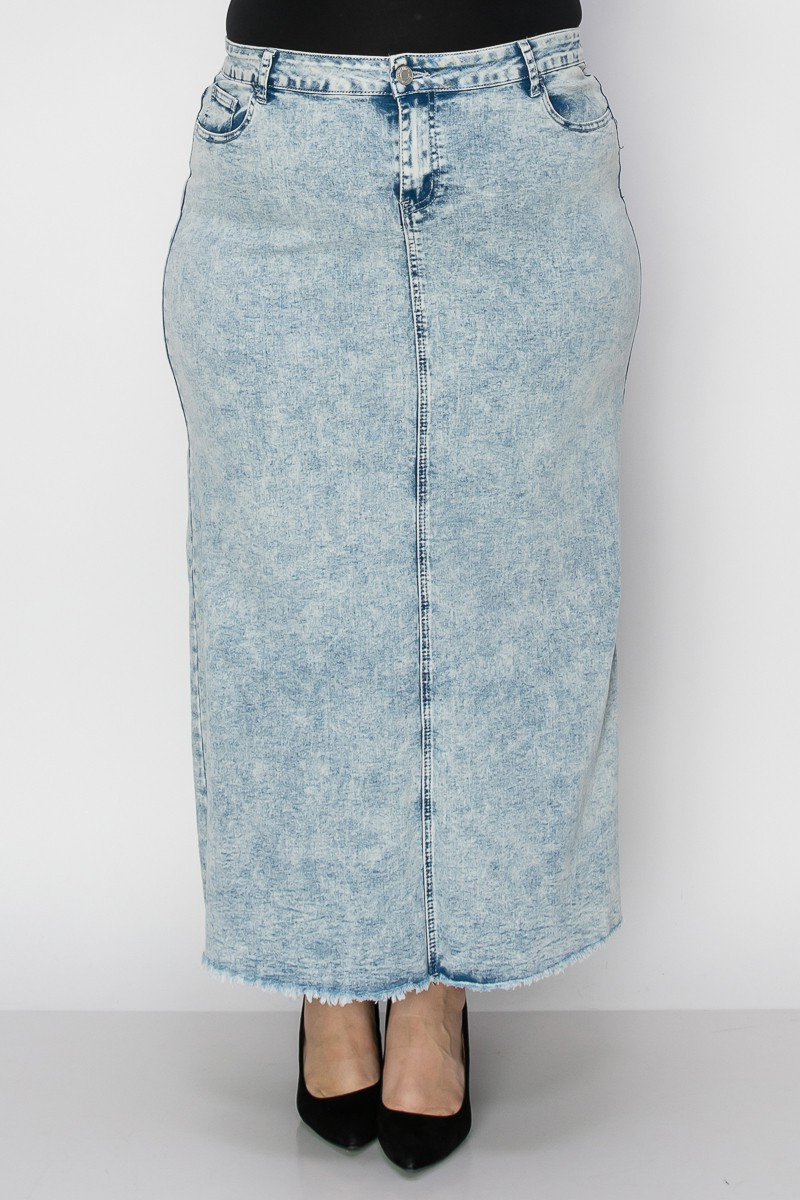 Denim Long Skirt Plus Size