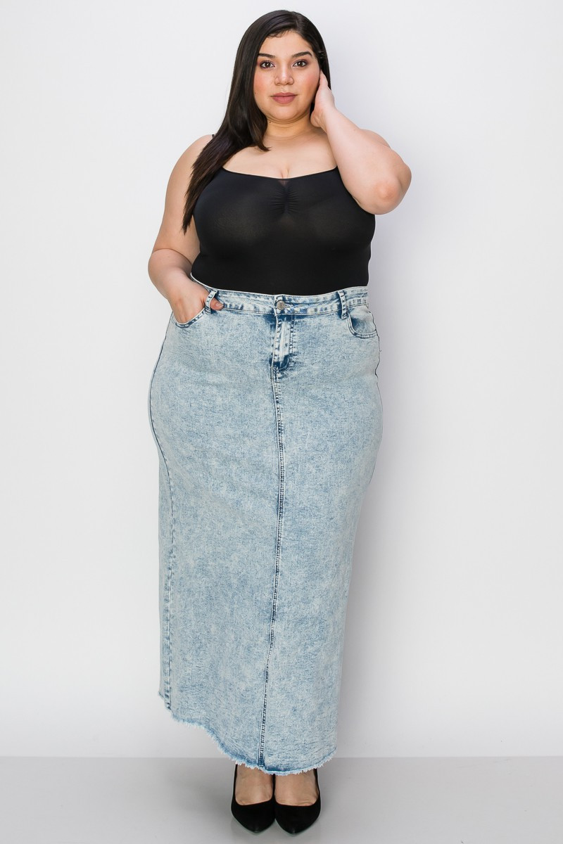 Denim Long Skirt Plus Size