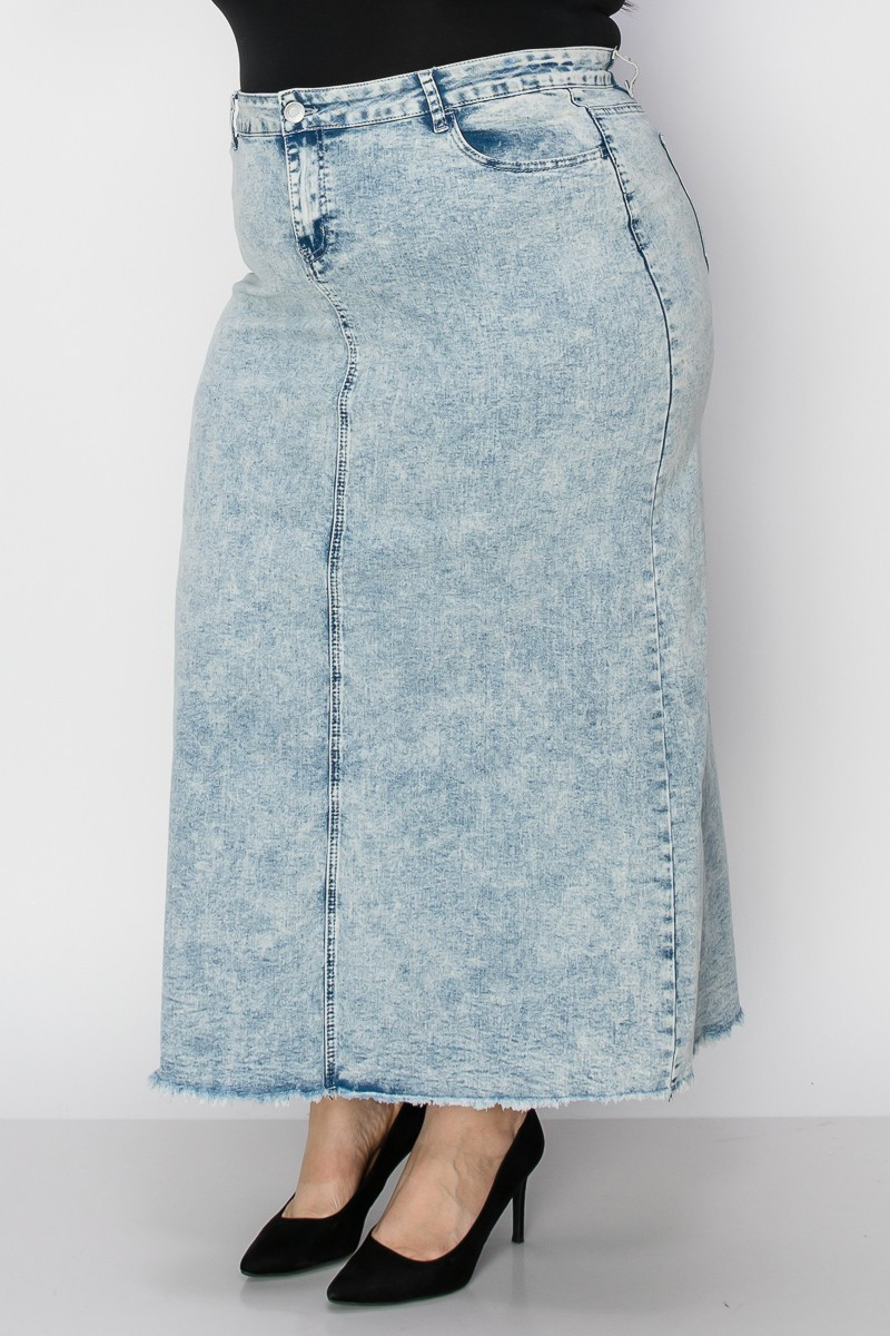 Denim Long Skirt Plus Size