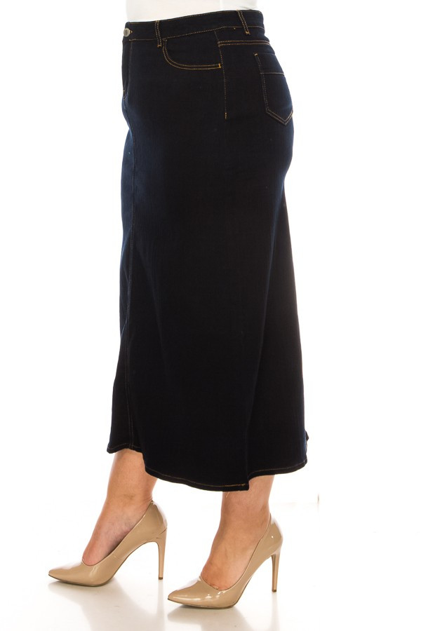 Denim Long Skirt Plus Size