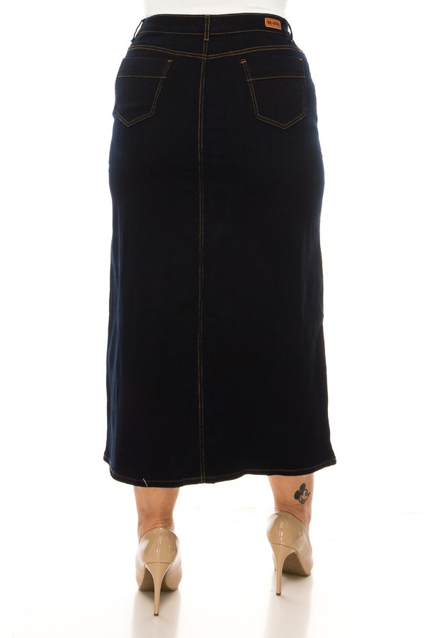 Denim Long Skirt Plus Size