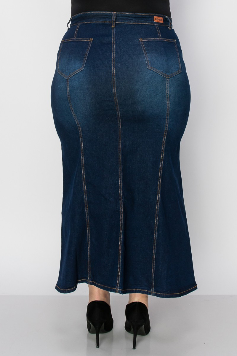 Denim Long Skirt Plus Size