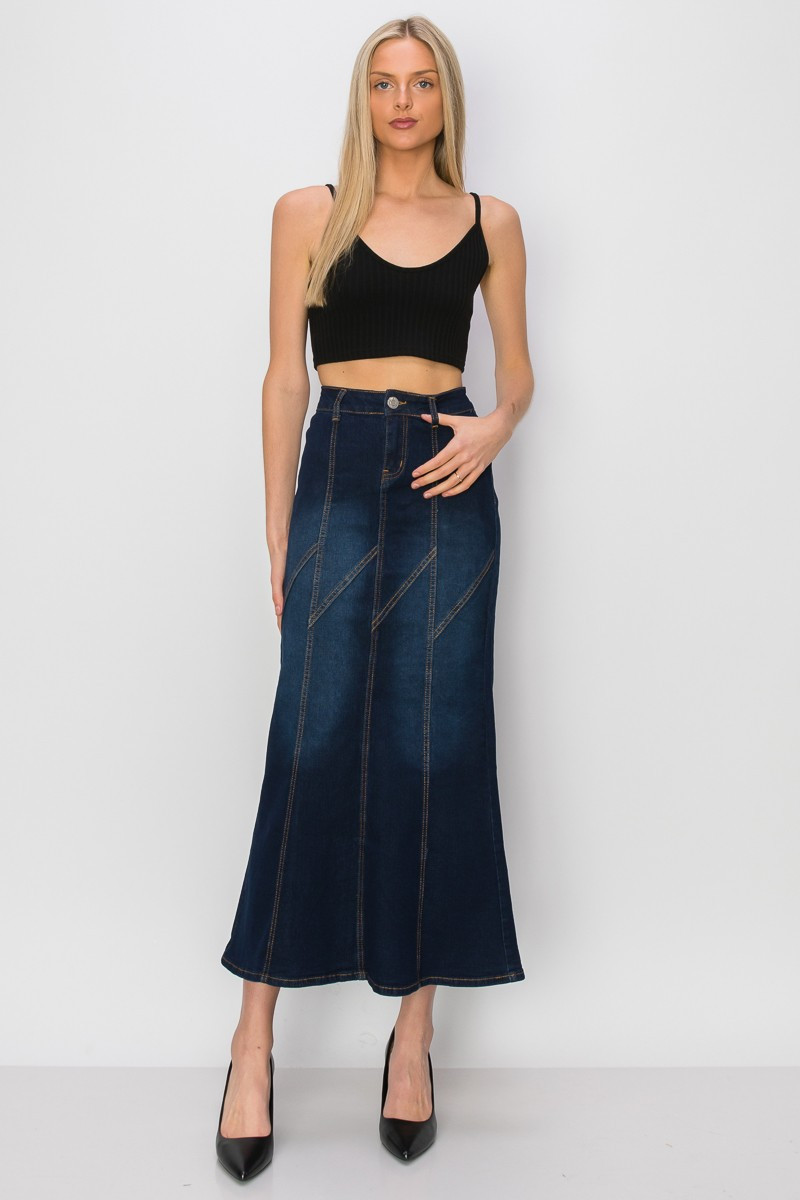 Denim Long Skirt