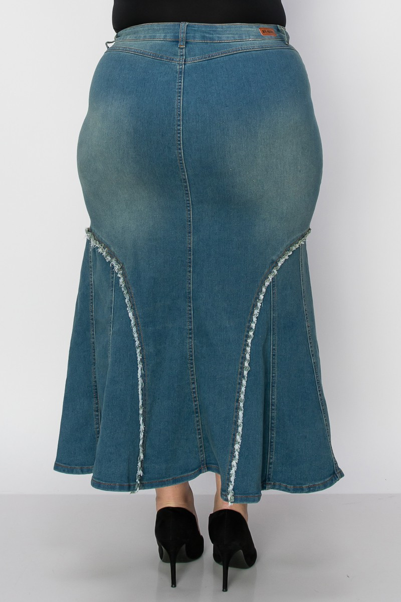Denim Long Skirt Plus Size