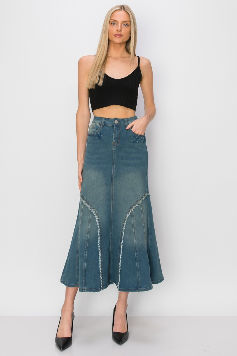 Denim Long Skirt