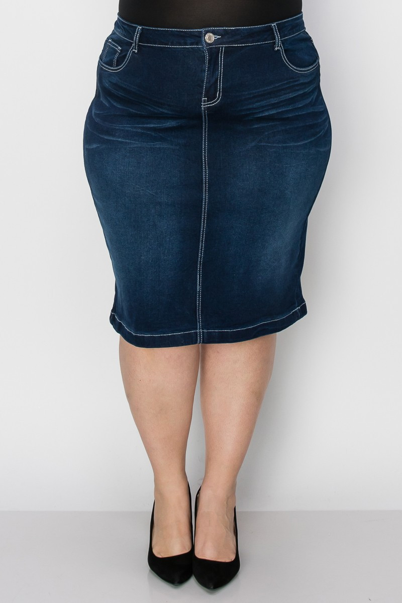 Denim Skirt Plus Size