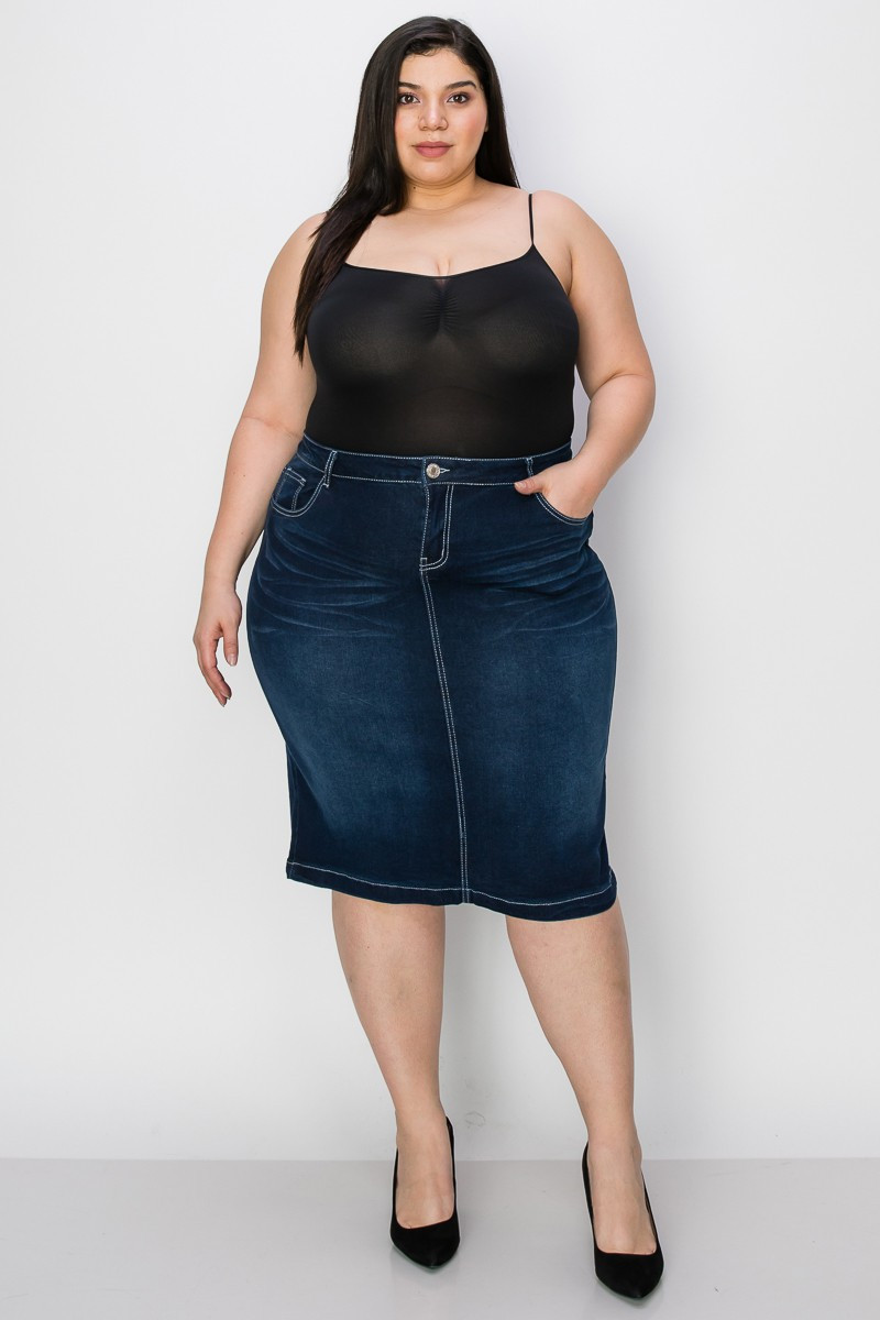 Denim Skirt Plus Size