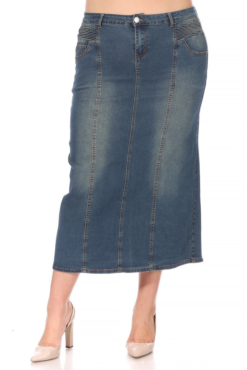 Denim Long Skirt Plus Size