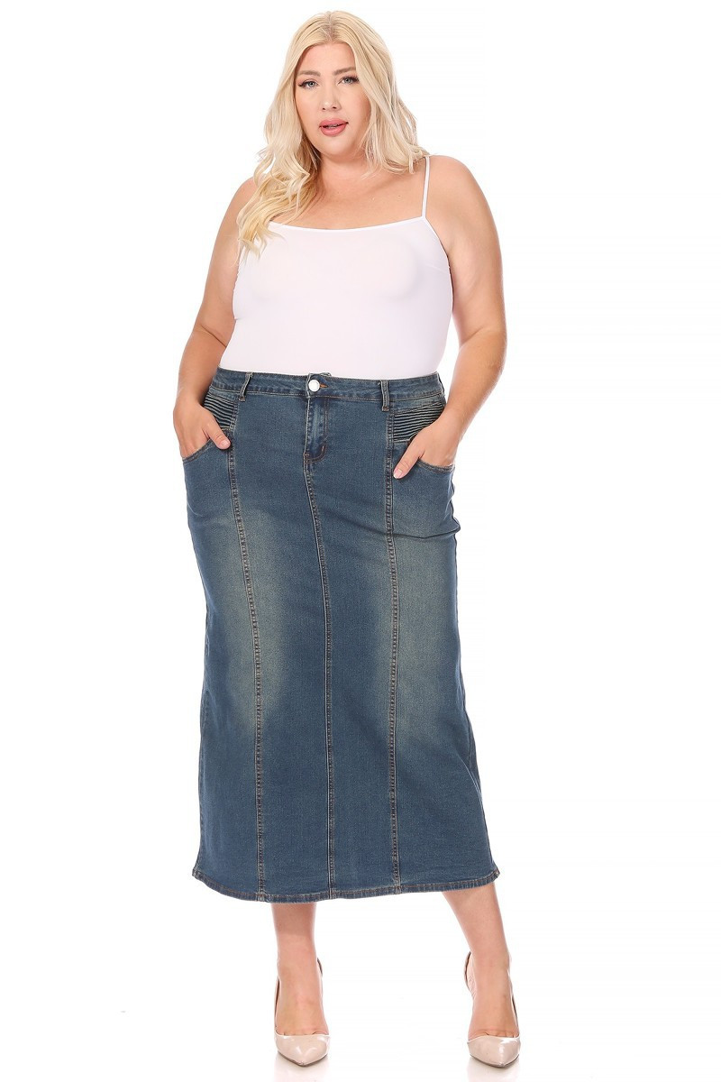 Denim Long Skirt Plus Size