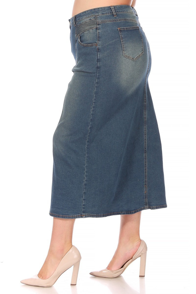 Denim Long Skirt Plus Size