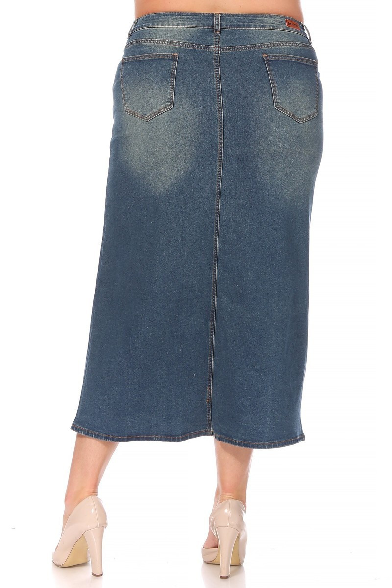 Denim Long Skirt Plus Size