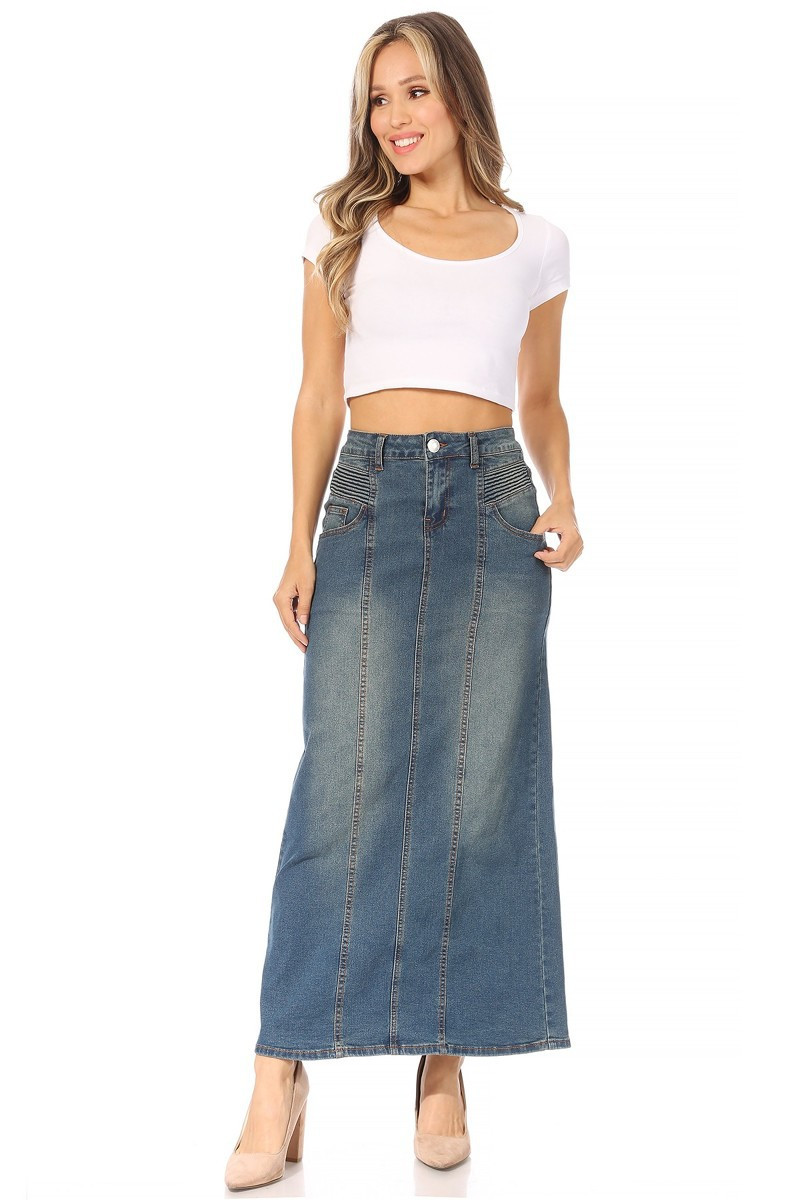 Denim Long Skirt