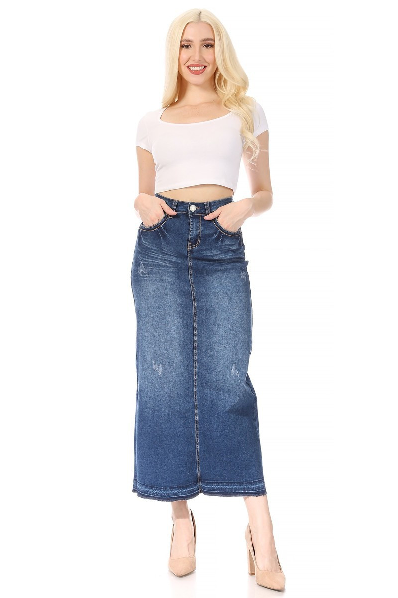 Denim Long Skirt