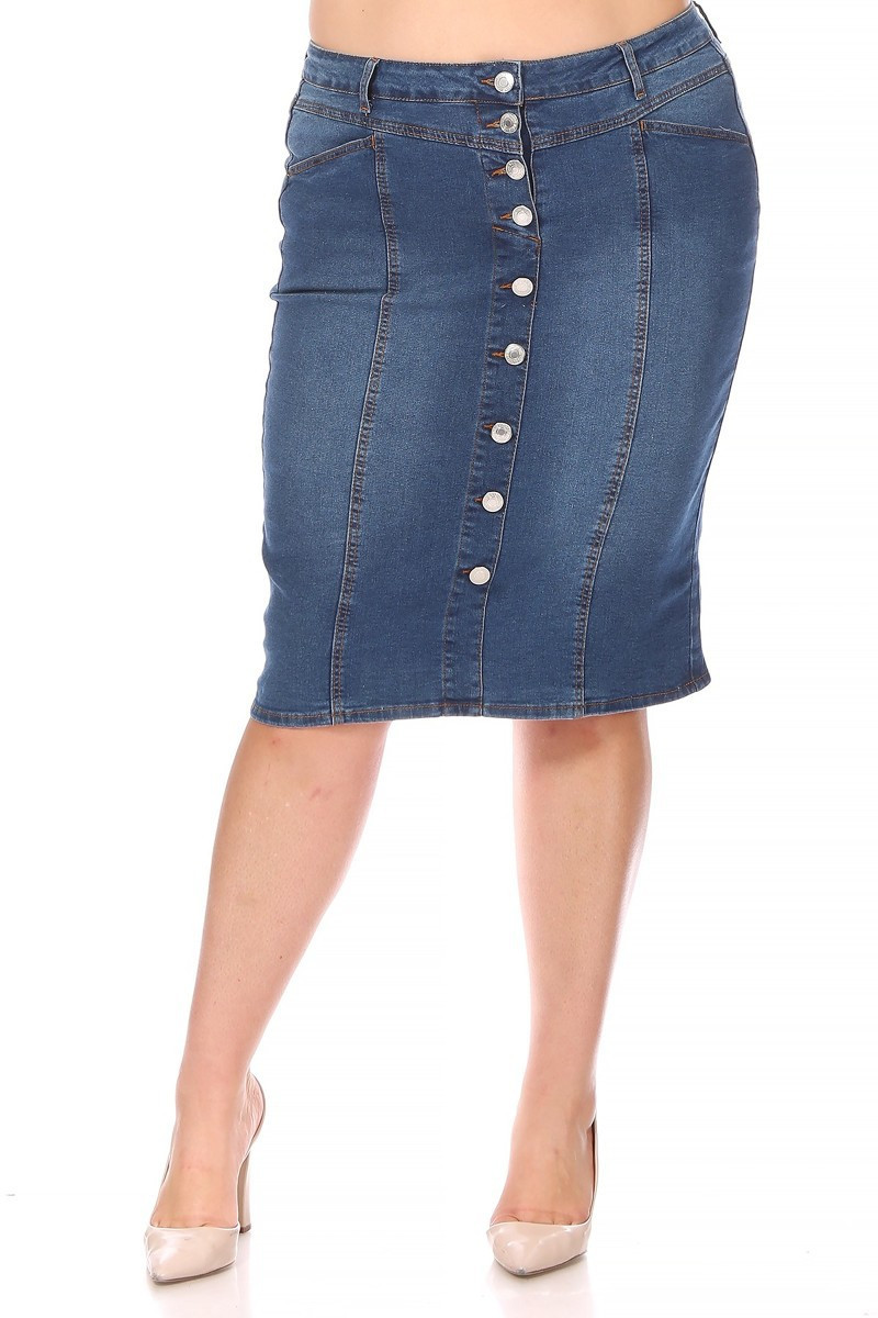 Denim Skirt Plus Size