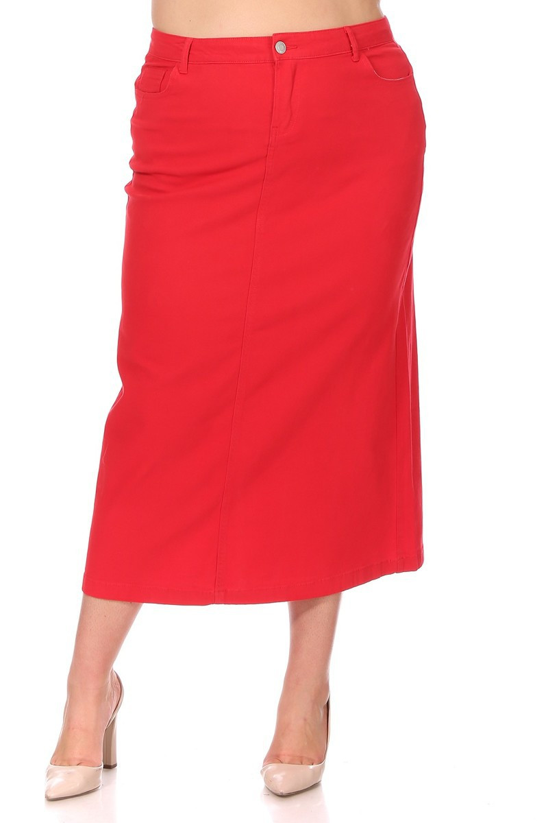 Denim Long Skirt Plus Size