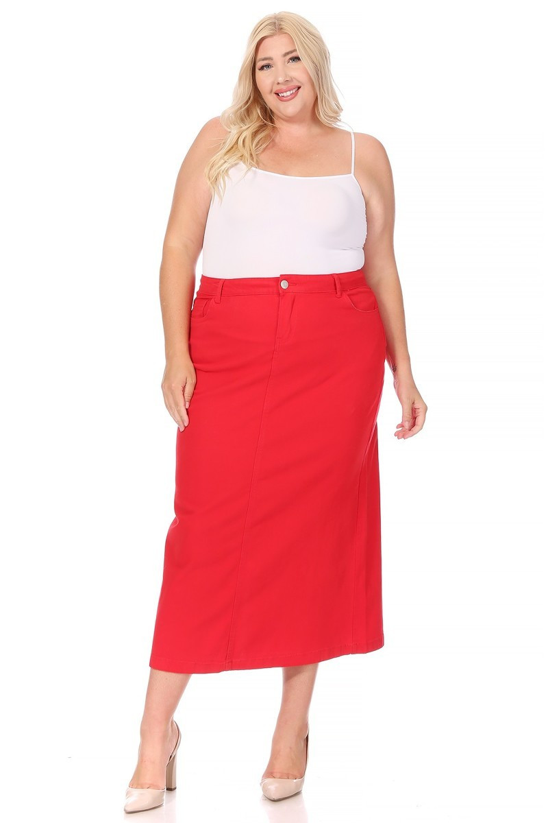 Denim Long Skirt Plus Size
