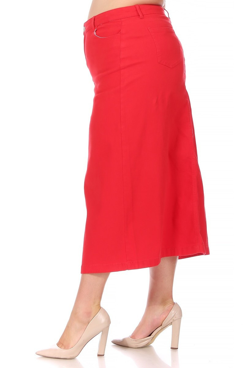 Denim Long Skirt Plus Size