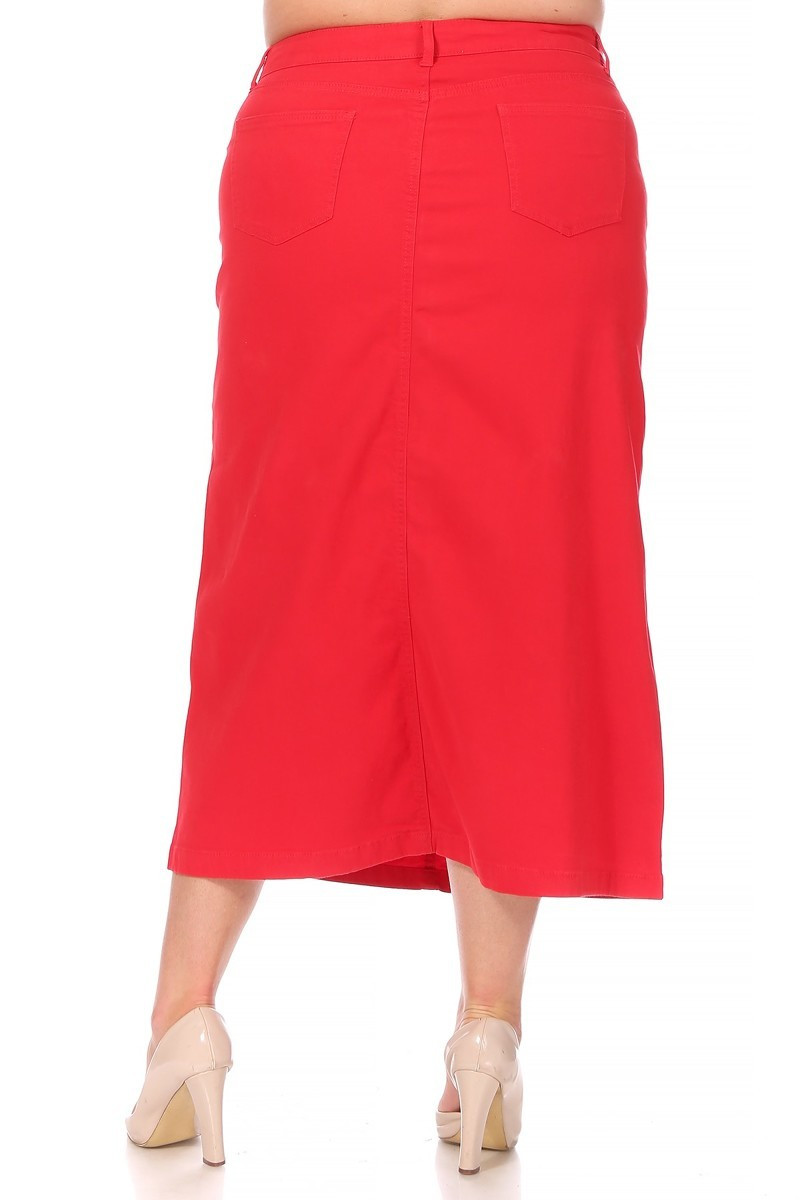 Denim Long Skirt Plus Size